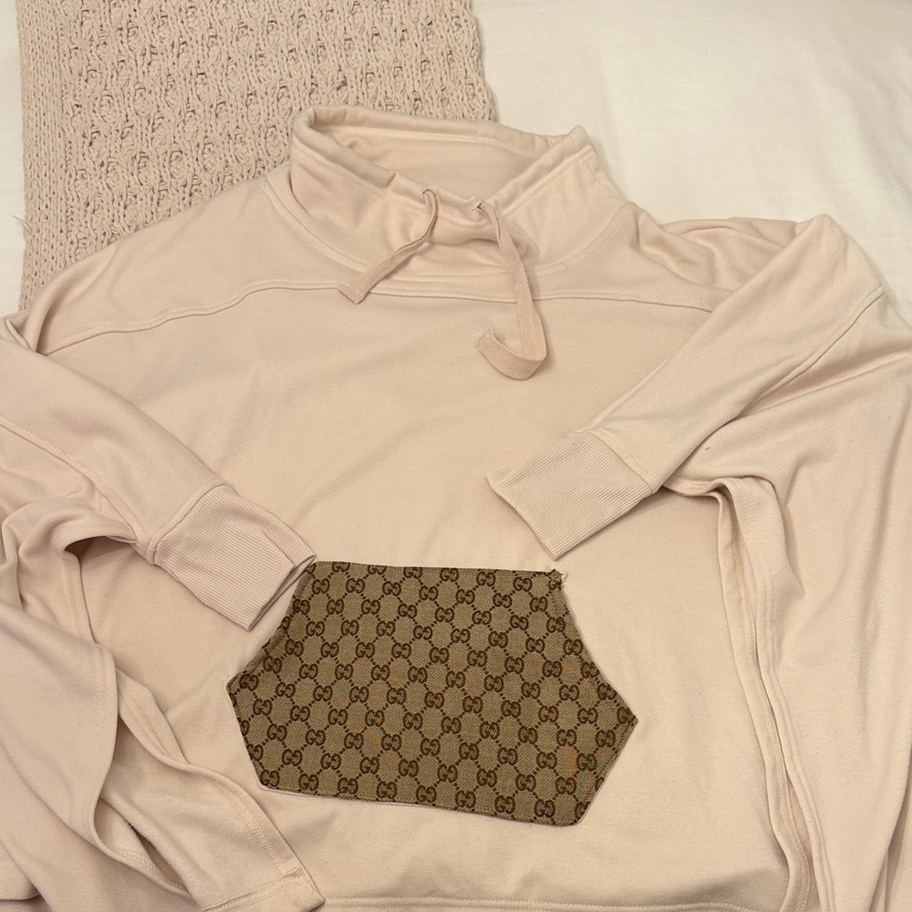 Women's Cowl-Neck Pullover Sweater with Gucci Logo Accent